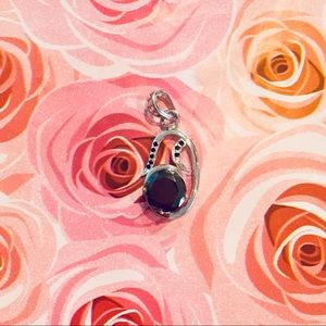 New 2ct Black Moissainte Sterling Silver Pendant